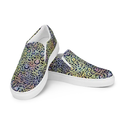 Citron Labyrinth on a Men's Slip-On Canvas Shoes