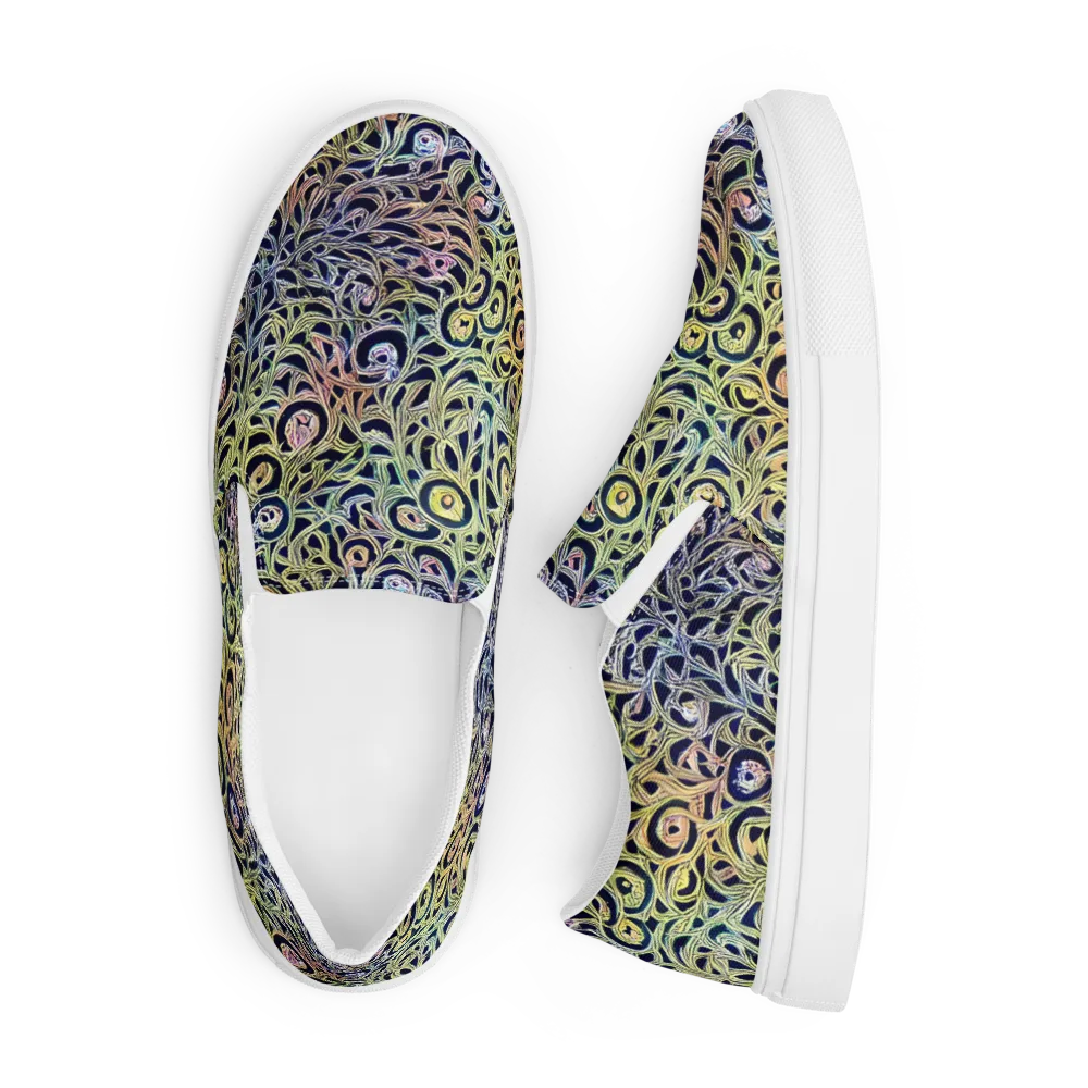 Citron Labyrinth on Men's Slip-On Canvas Shoes — Front