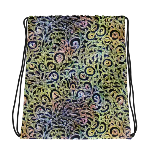 Citron Labyrinth on a Drawstring Bag