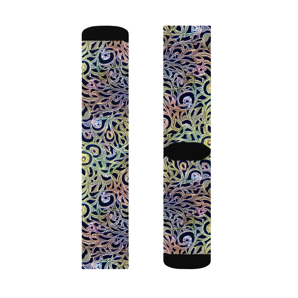 Citron Labyrinth on Socks — Left Sock