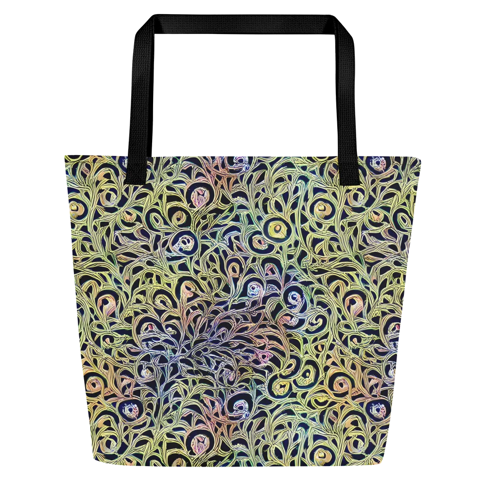 Citron Labyrinth on Large Tote Bag W/ Pocket — Front