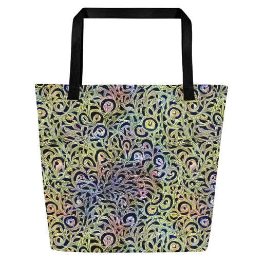 Citron Labyrinth on a Large Tote Bag W/ Pocket