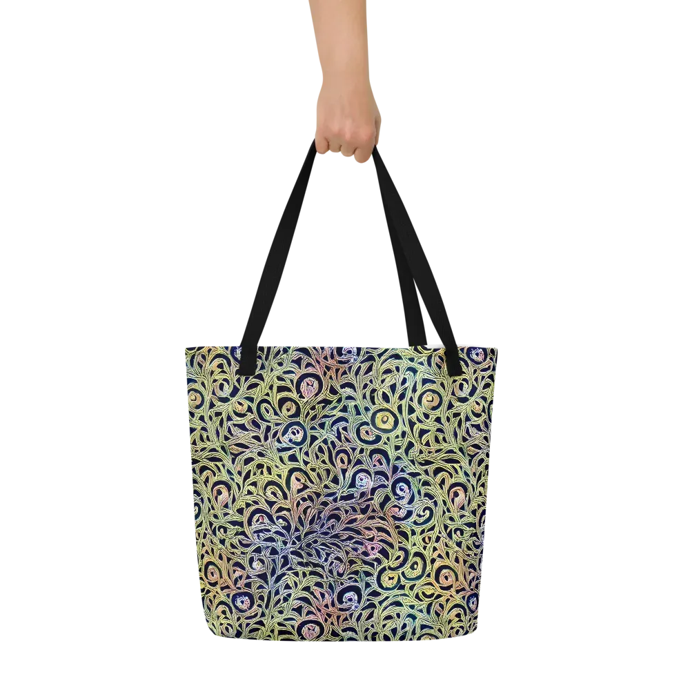 Citron Labyrinth on Large Tote Bag W/ Pocket — Front