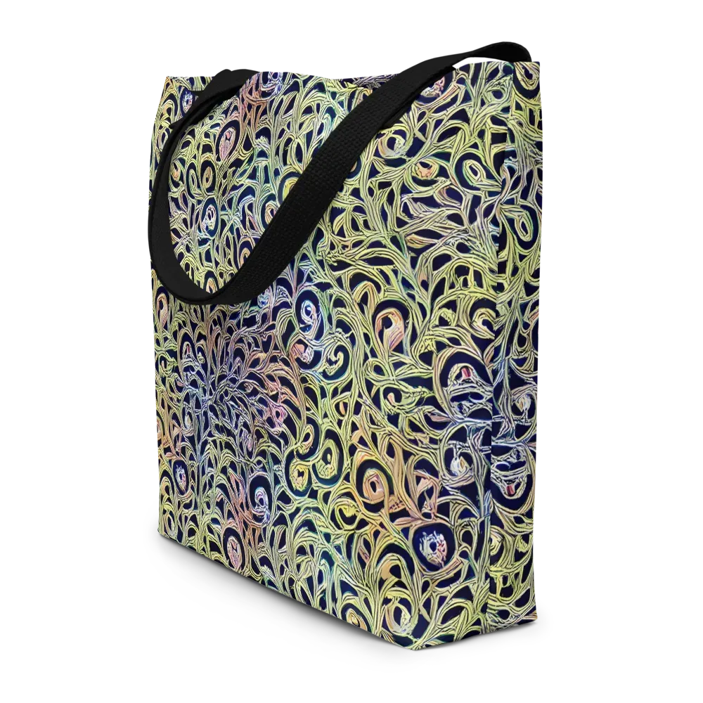Citron Labyrinth on Large Tote Bag W/ Pocket — Front