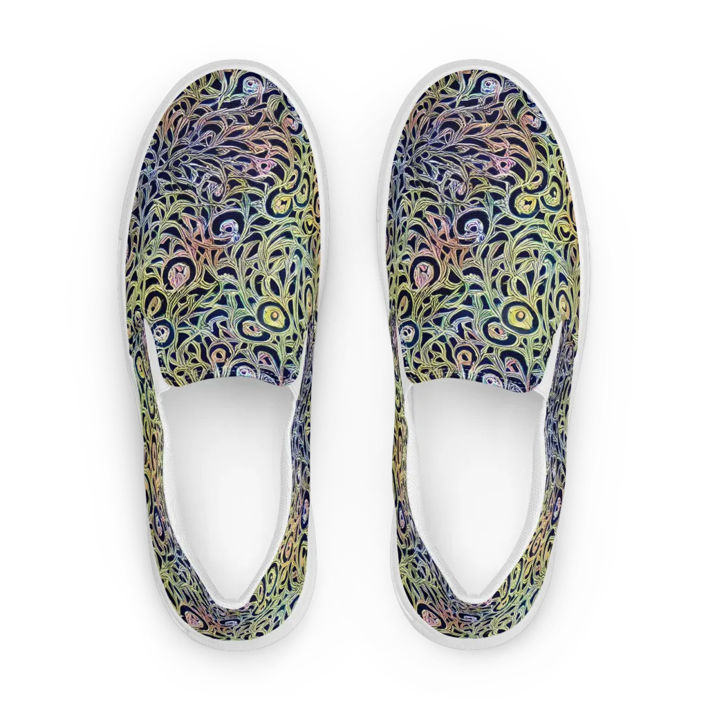 Citron Labyrinth on Women's Slip-On Canvas Shoes — Front