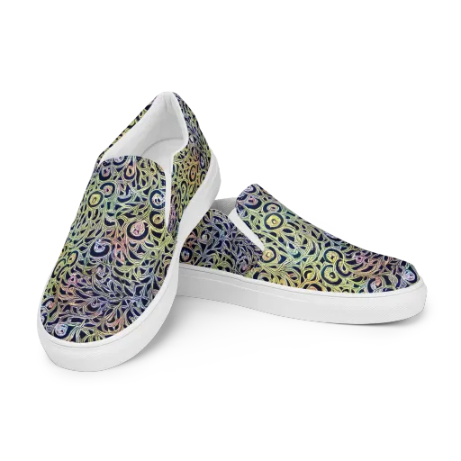 Citron Labyrinth on a Women's Slip-On Canvas Shoes