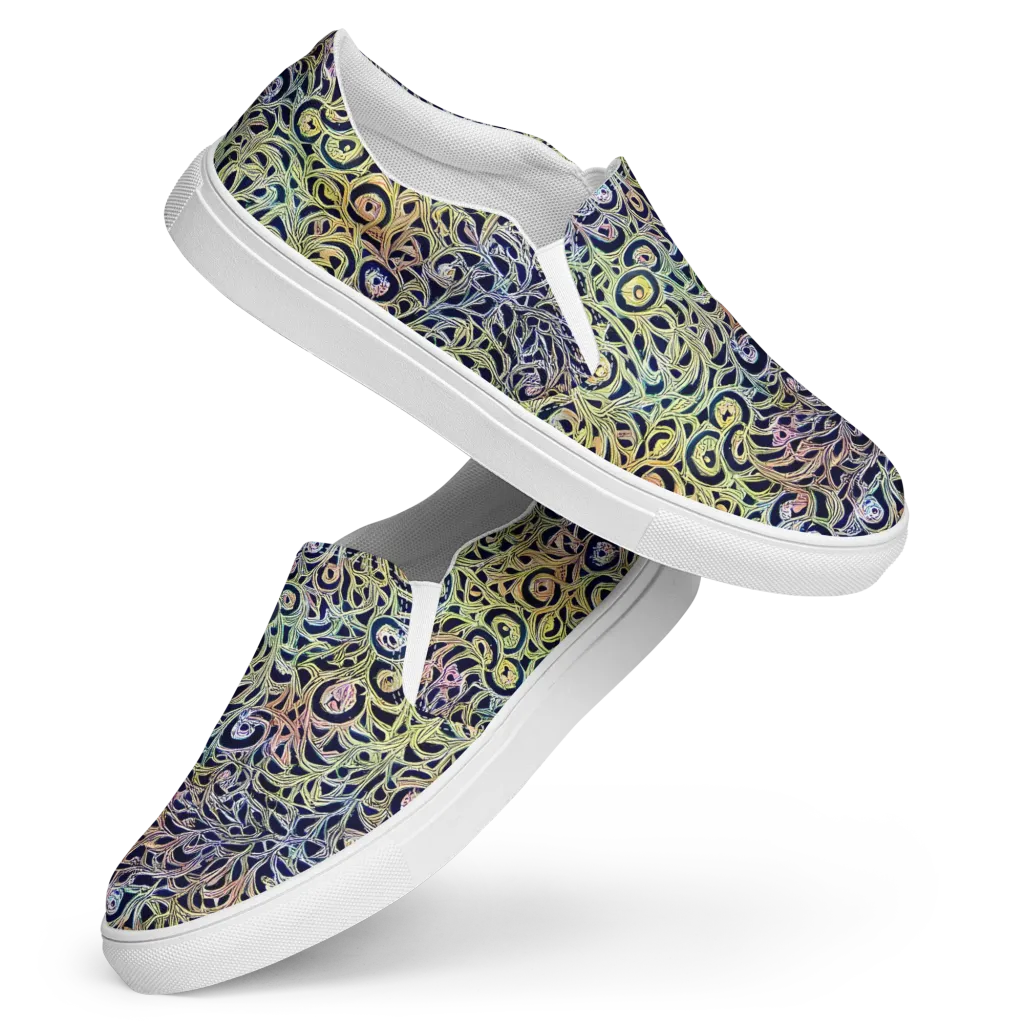 Citron Labyrinth on Women's Slip-On Canvas Shoes — Front
