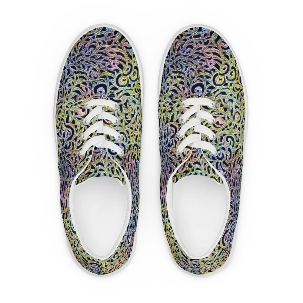 Citron Labyrinth on Men's Lace-Up Canvas Shoes — Front