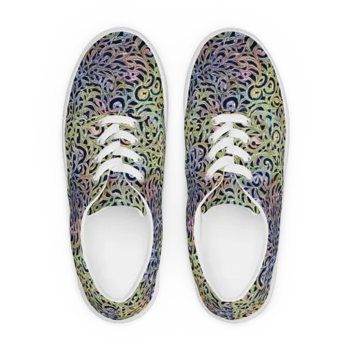 Citron Labyrinth on a Men's Lace-Up Canvas Shoes