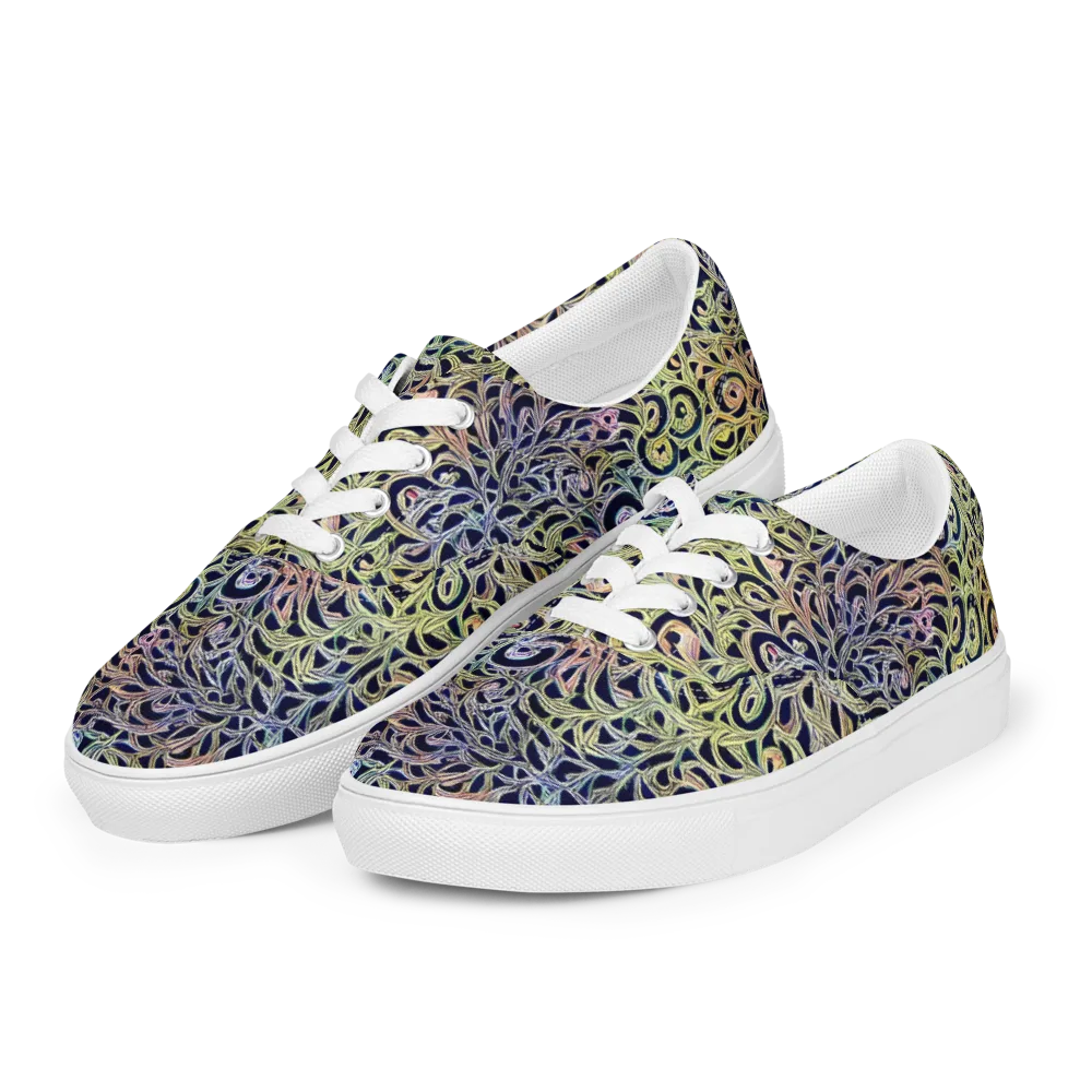 Citron Labyrinth on Men's Lace-Up Canvas Shoes — Left Front