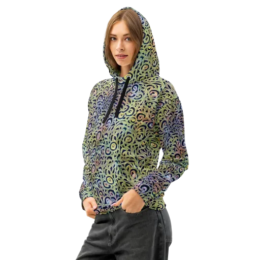 Citron Labyrinth on a Cotton Hoodie