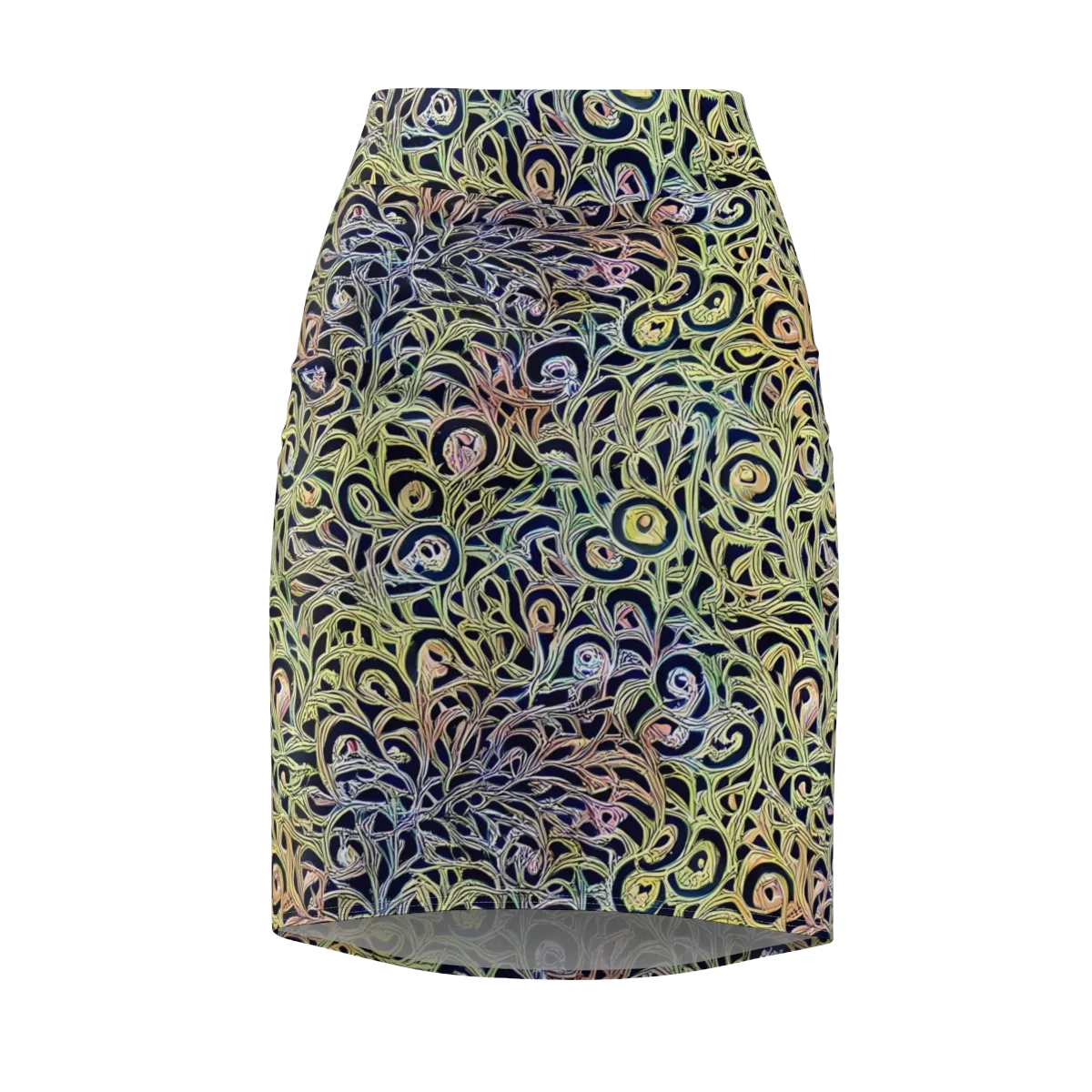 Citron Labyrinth on Pencil Skirt — Front