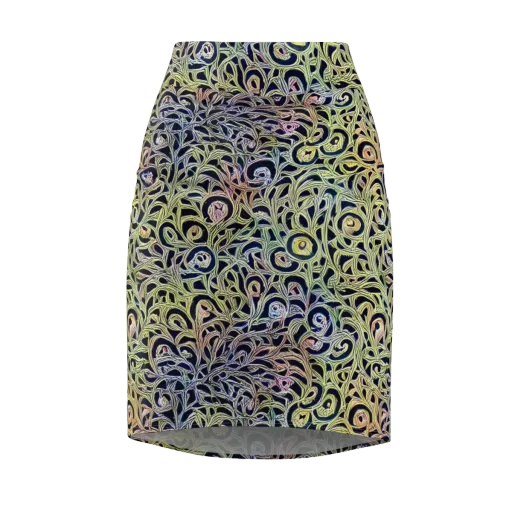 Citron Labyrinth on a Pencil Skirt