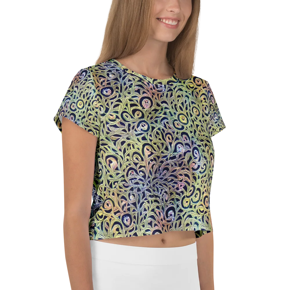 Citron Labyrinth on Crop Tee — Right
