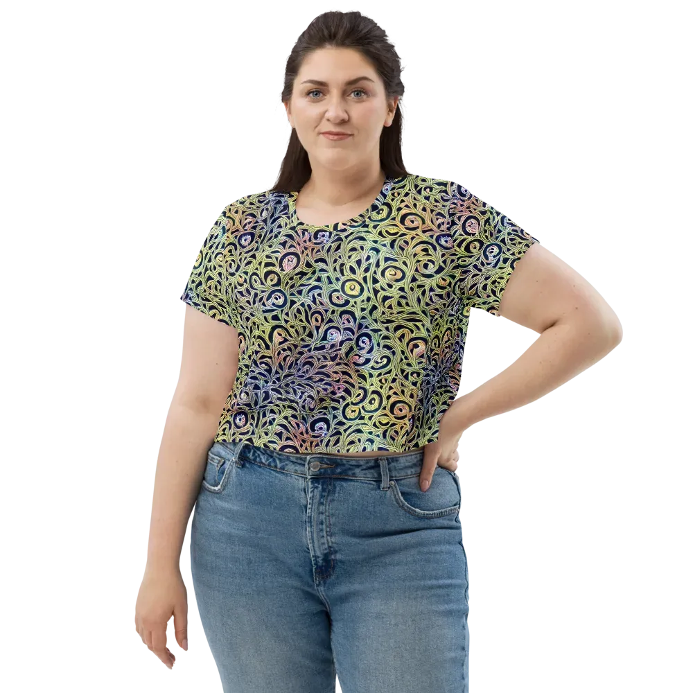 Citron Labyrinth on Crop Tee — Front