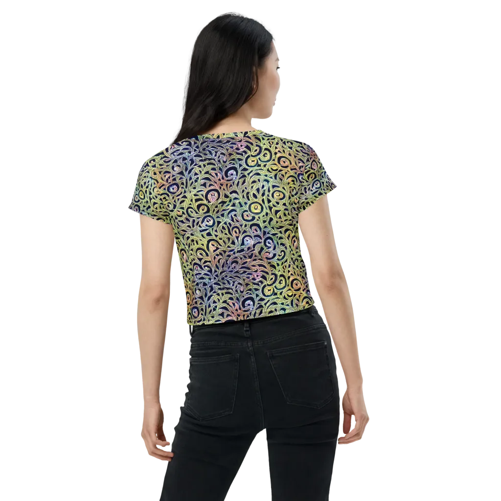 Citron Labyrinth on Crop Tee — Back