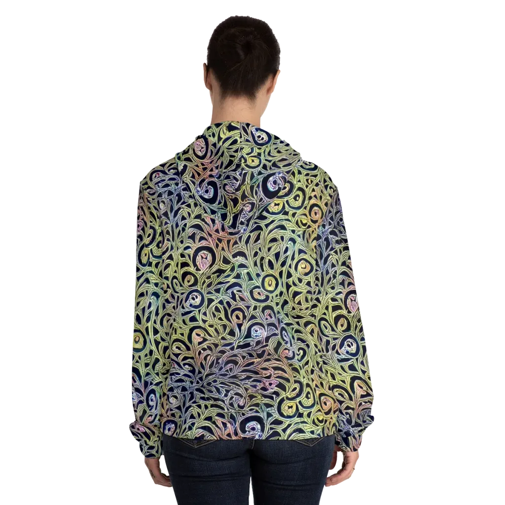 Citron Labyrinth on Women's Full-Zip Hoodie — Back On Person
