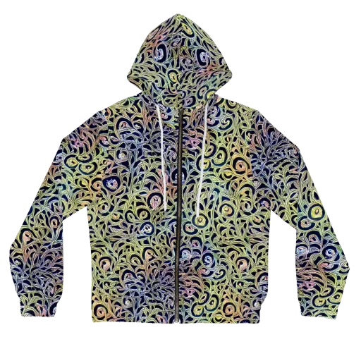 Citron Labyrinth on a Women's Full-Zip Hoodie
