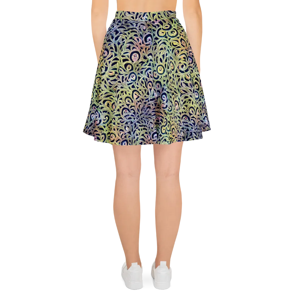 Citron Labyrinth on Skater Skirt — Back