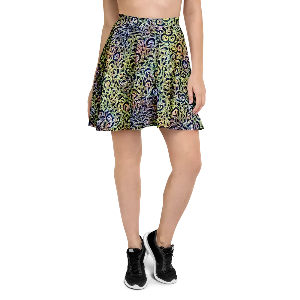 Citron Labyrinth on Skater Skirt — Front