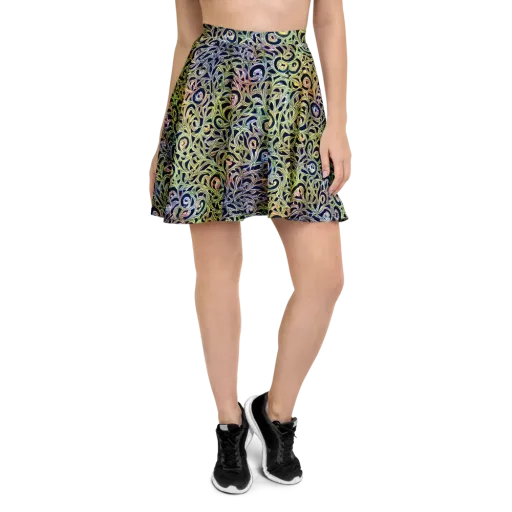 Citron Labyrinth on a Skater Skirt