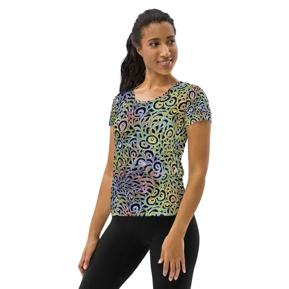 Citron Labyrinth on Women's Athletic T-Shirt — Left