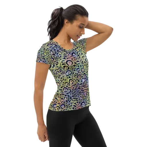 Citron Labyrinth on a Women's Athletic T-Shirt