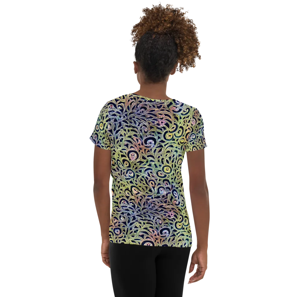 Citron Labyrinth on Women's Athletic T-Shirt — Back