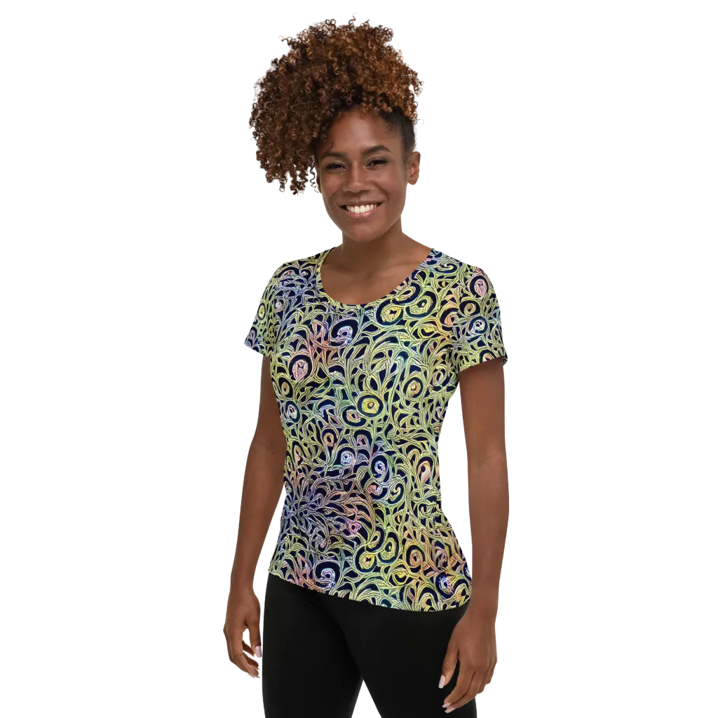Citron Labyrinth on Women's Athletic T-Shirt — Left