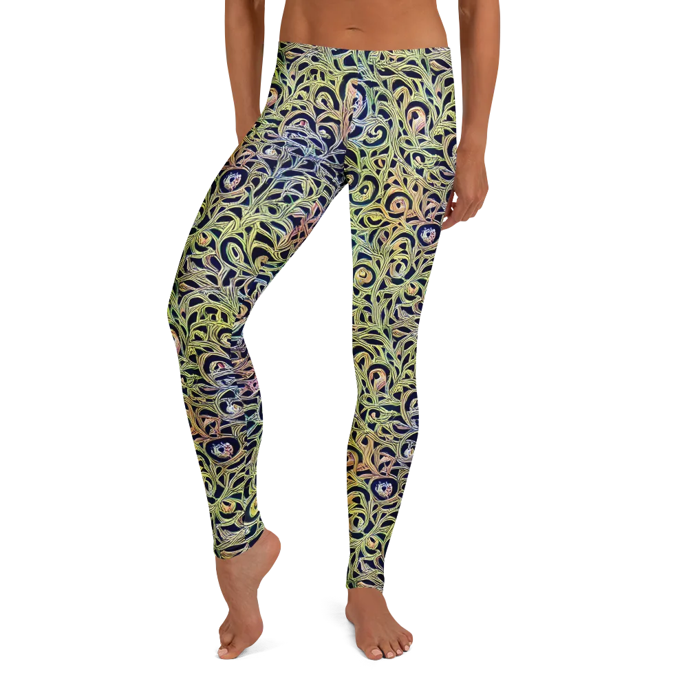 Citron Labyrinth on Leggings — Front