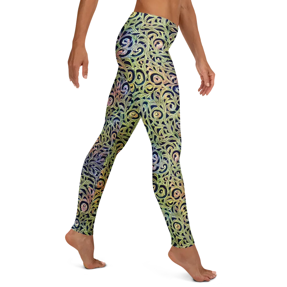 Citron Labyrinth on Leggings — Right