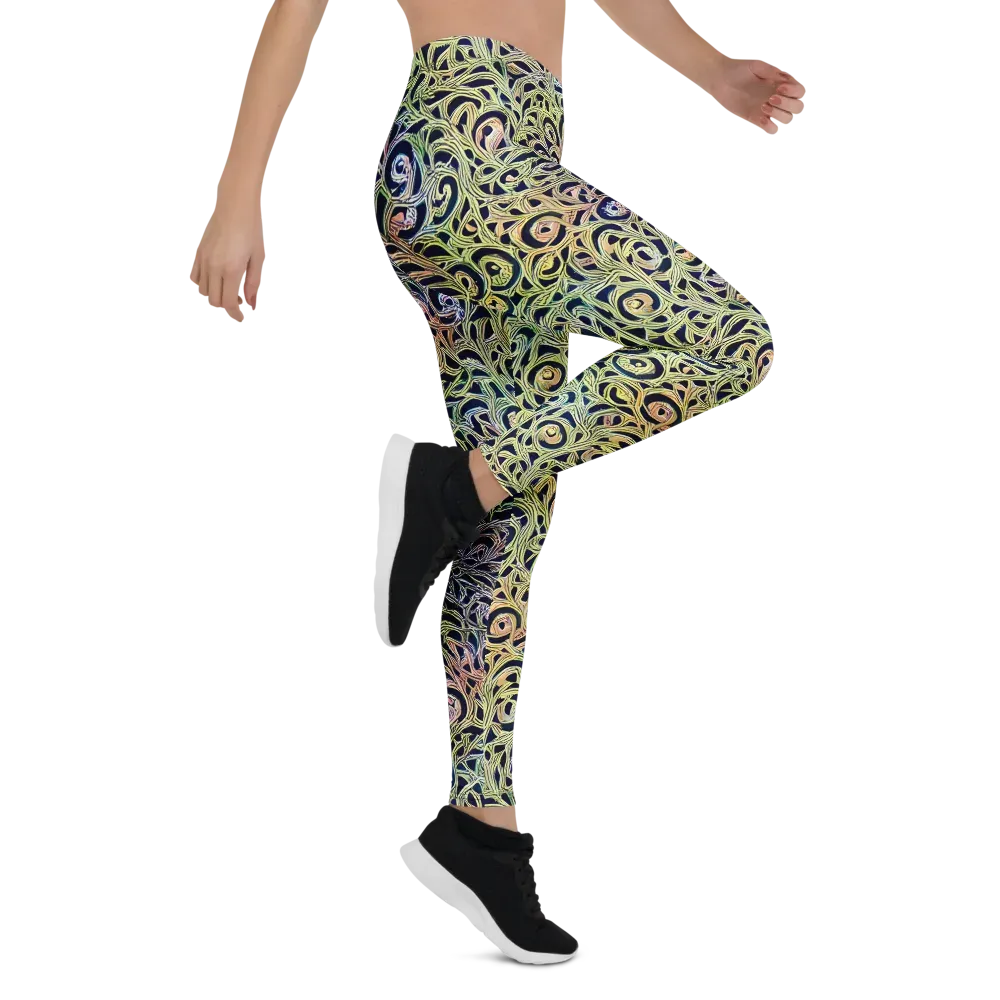 Citron Labyrinth on Leggings — Right