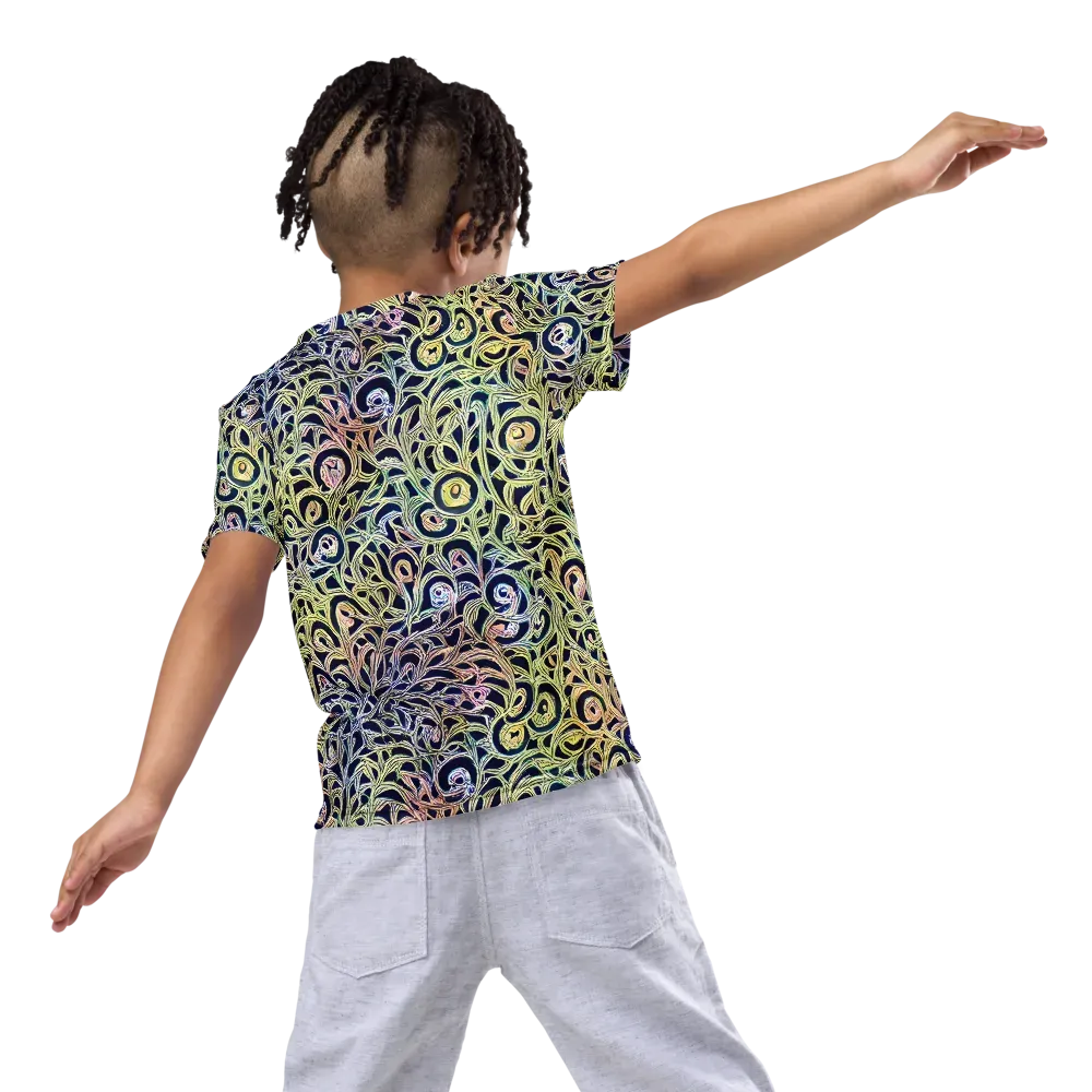 Citron Labyrinth on Kids Crew Neck T-Shirt — Back