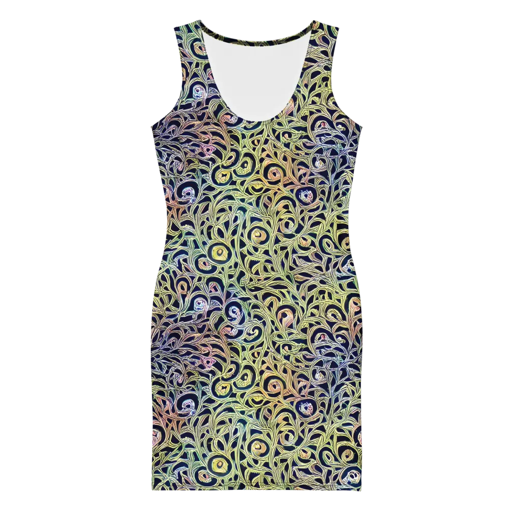 Citron Labyrinth on Bodycon Dress — Front