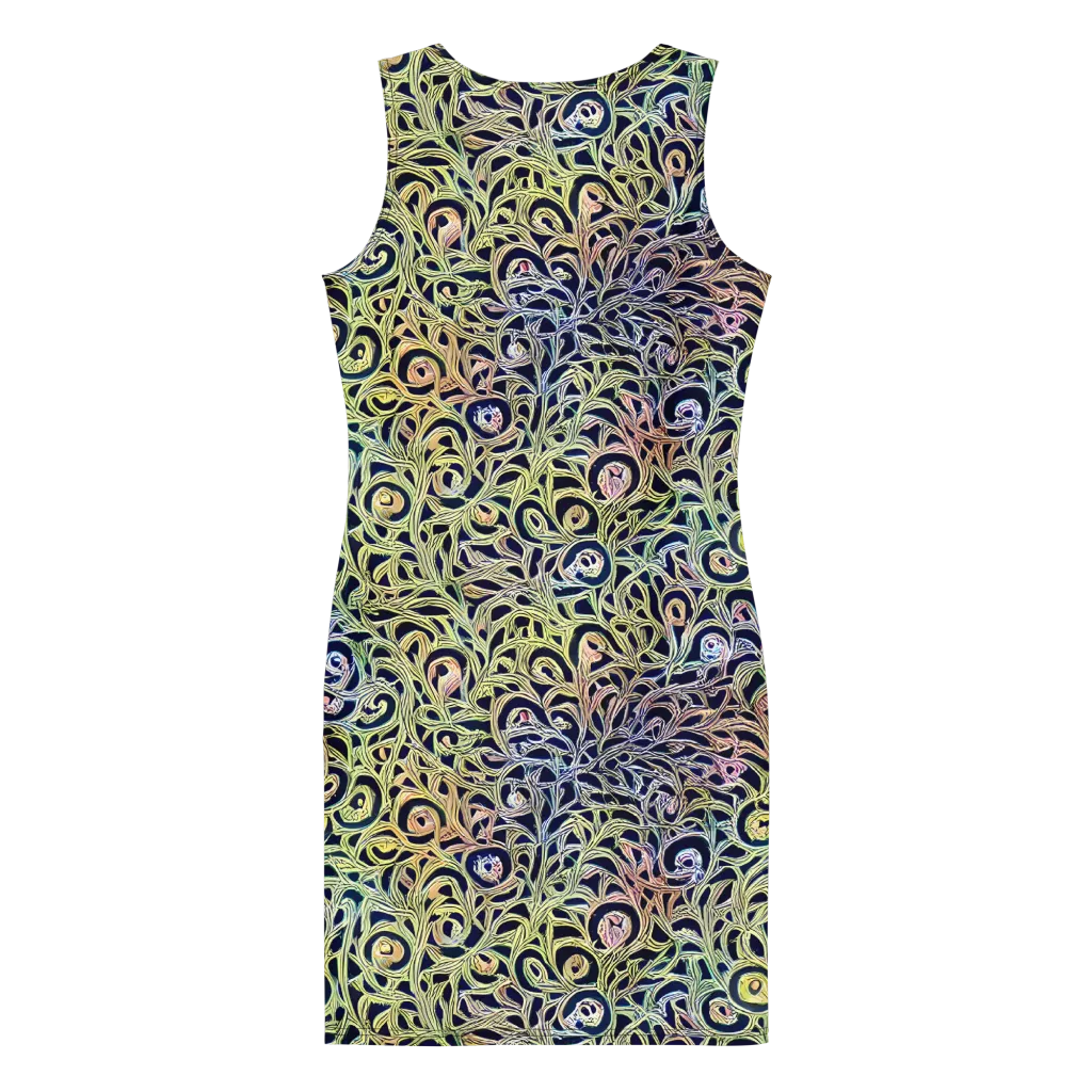 Citron Labyrinth on Bodycon Dress — Back