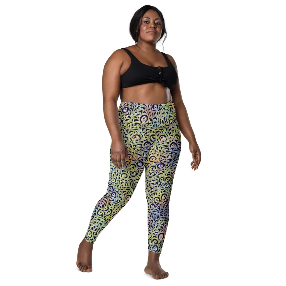 Citron Labyrinth on Leggings with Pockets — Front