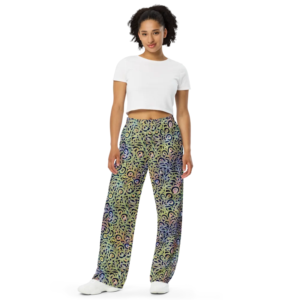 Citron Labyrinth on Wide-Leg Pants — Front