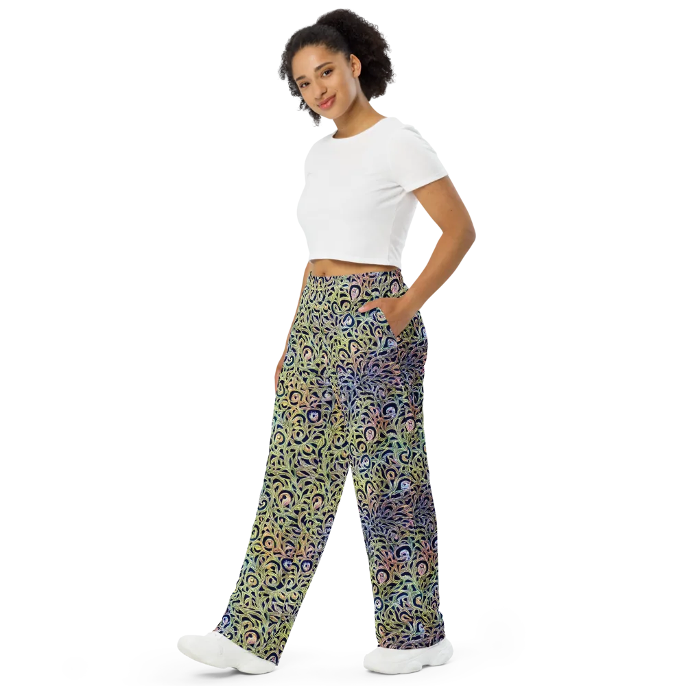 Citron Labyrinth on Wide-Leg Pants — Left Front