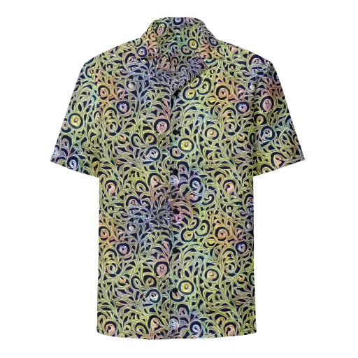 Citron Labyrinth on a Button Shirt
