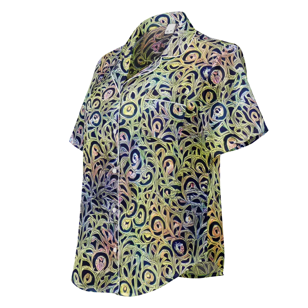 Citron Labyrinth on Women's Short Sleeve Pajama Top — Left Front