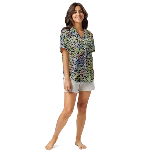 Citron Labyrinth on a Women's Short Sleeve Pajama Top