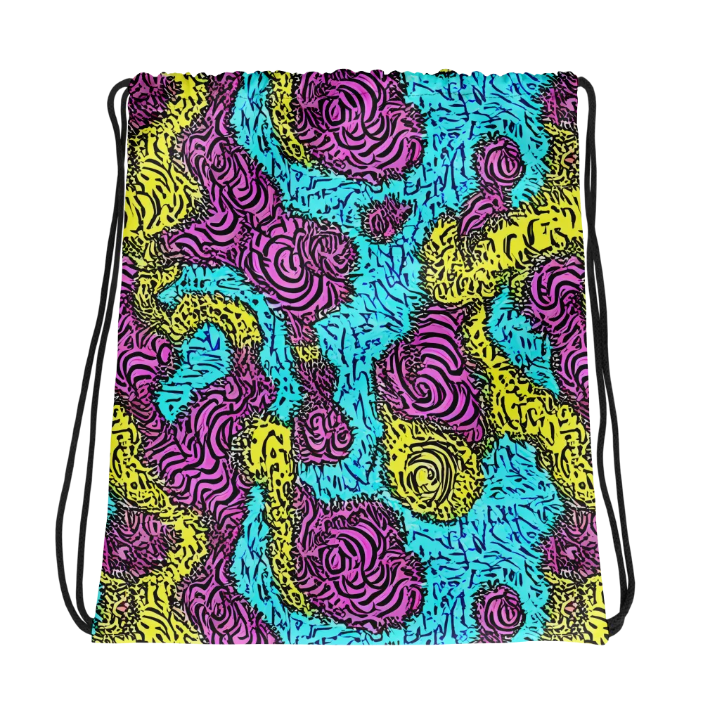 Electric Bloom Maze on Drawstring Bag — Photo