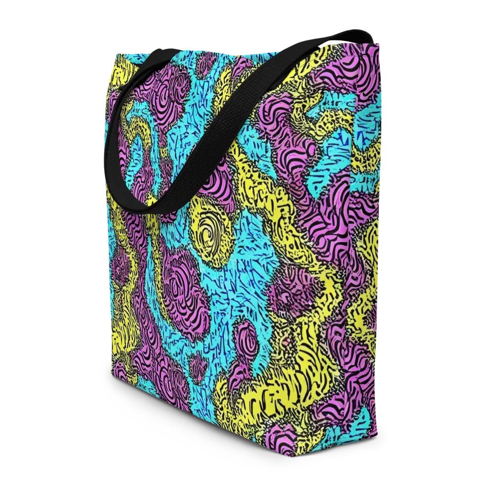 Electric Bloom Maze on Large Tote Bag W/ Pocket — Front
