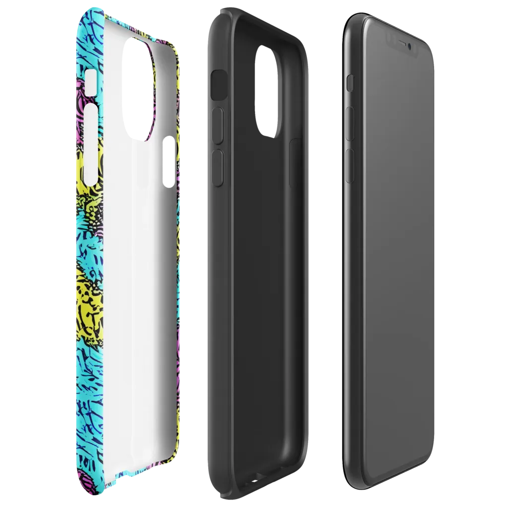 Electric Bloom Maze on Tough Case for iPhone® — Right