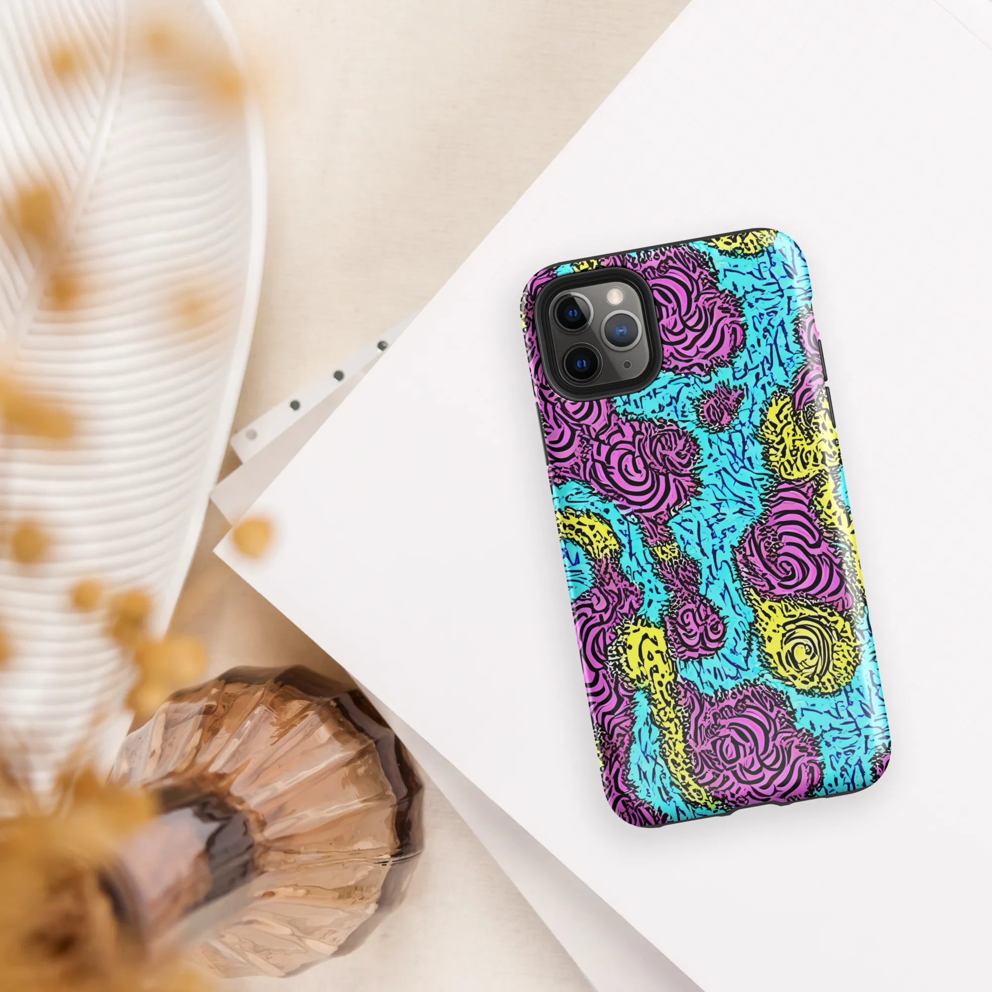 Electric Bloom Maze on Tough Case for iPhone® — Front