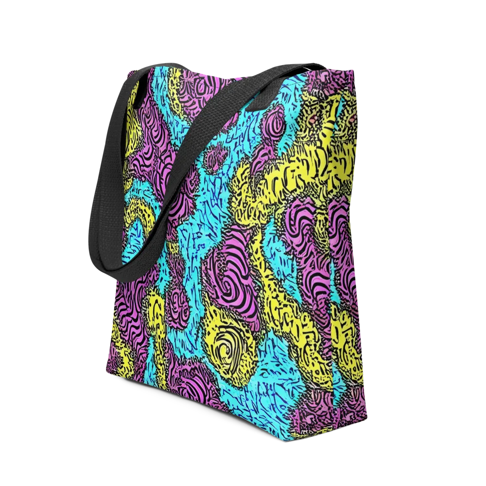 Electric Bloom Maze on Tote Bag — Front
