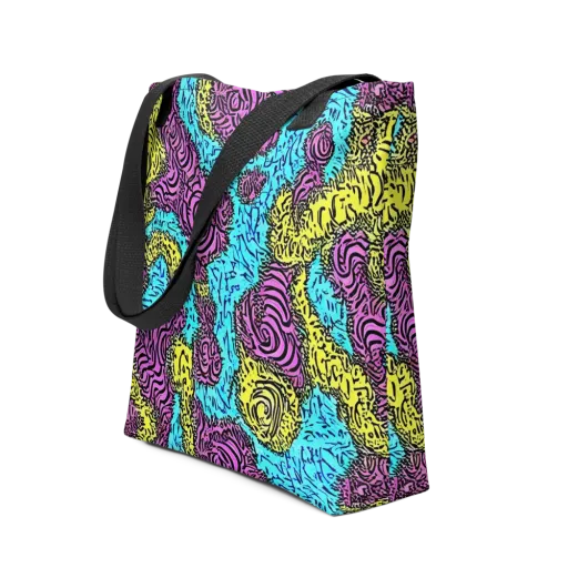 Electric Bloom Maze on a Tote Bag