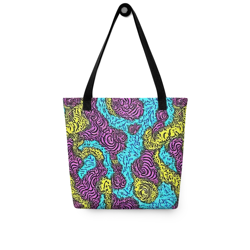 Electric Bloom Maze on Tote Bag — Front