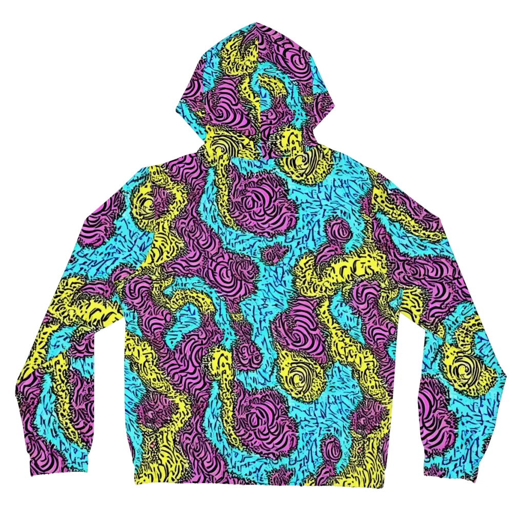 Electric Bloom Maze on Women's Full-Zip Hoodie — Back