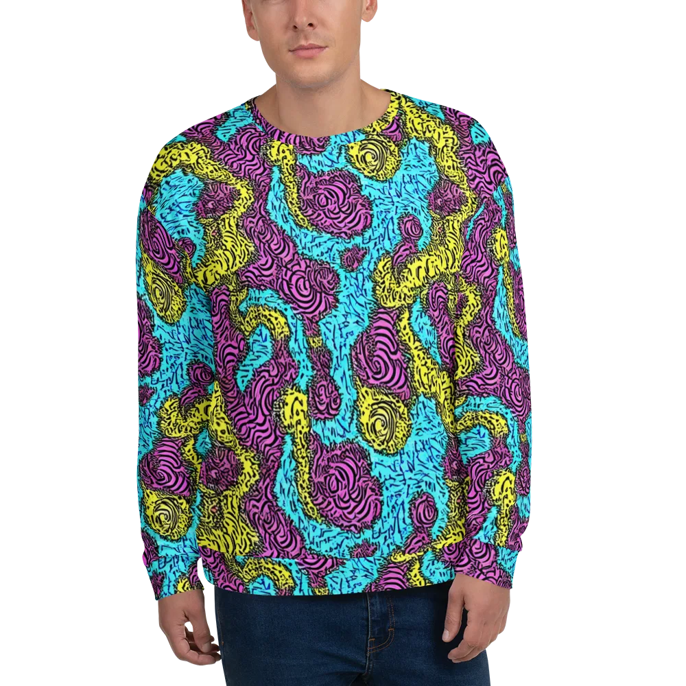 Electric Bloom Maze on Sweatshirt — Front
